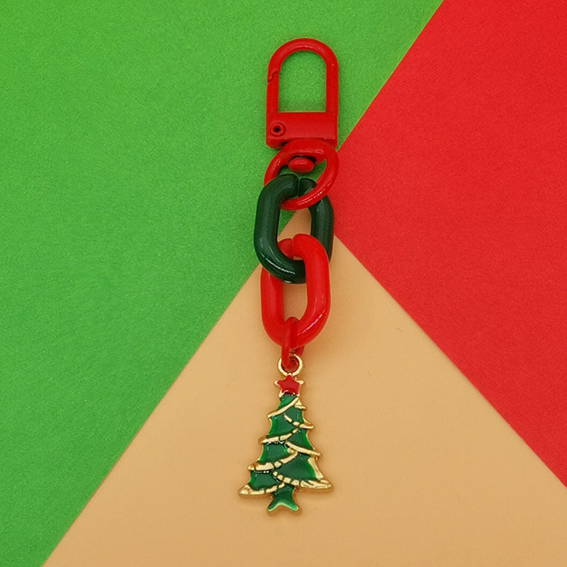 Wholesale Christmas Alloy Santa Claus Snowflake Elk Tree Keychain